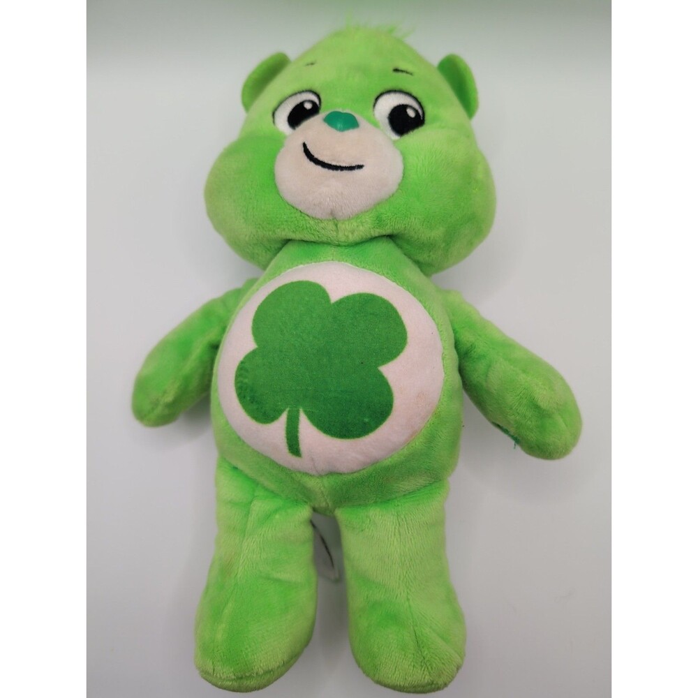 Care Bears 10” Green 2020 Good Luck Plush Bear Green Clover Belly Basic Fun EUC